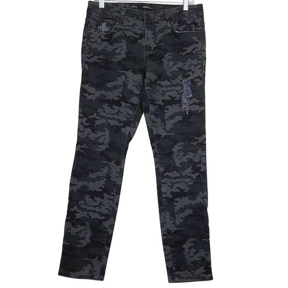 STS Blue Women’s Alice Ankle Skinny Jeans Gray Destructed Camouflage Size 28 - Picture 1 of 9